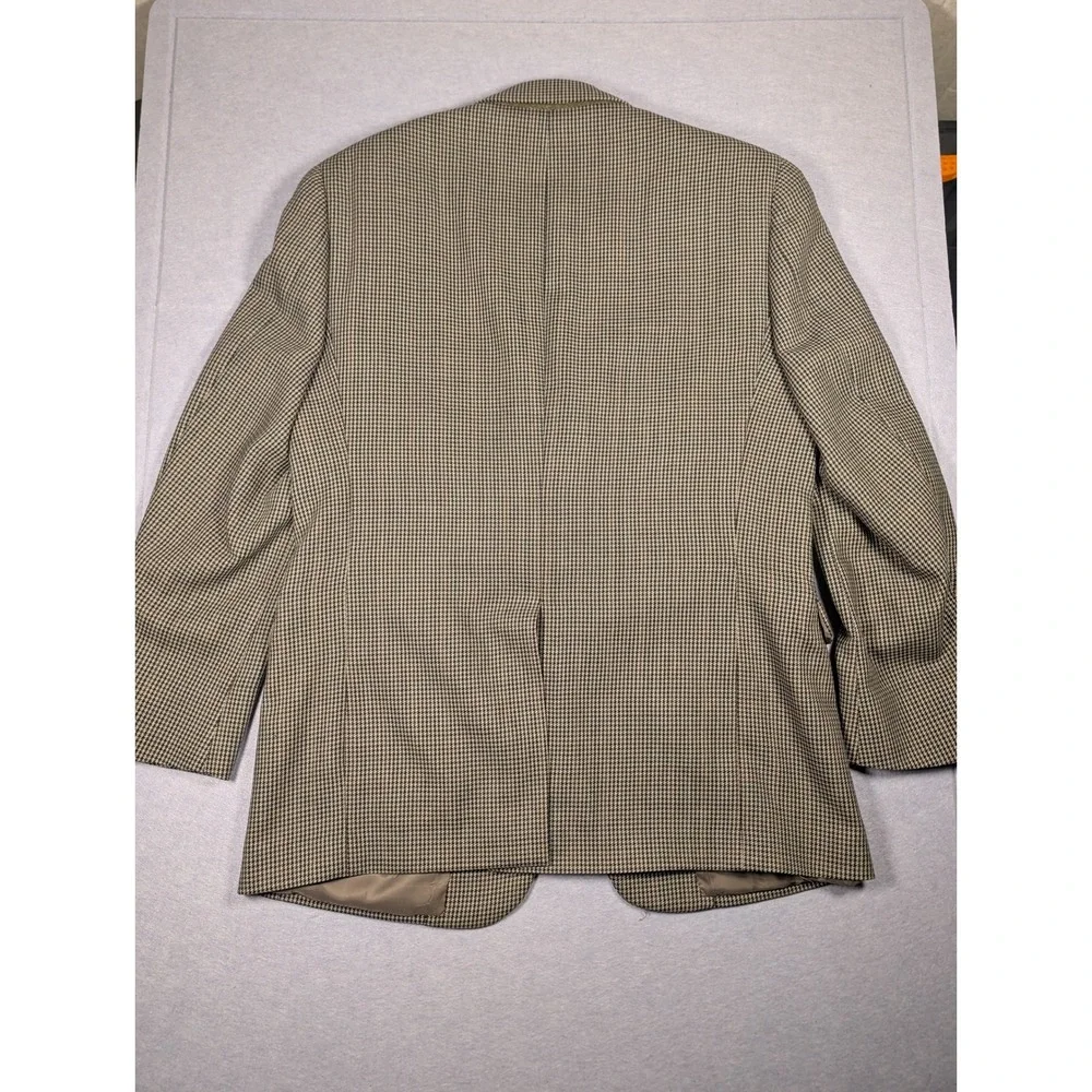 Austin Reed Sport Coat Mens 42R Brown Houndstooth Worsted Wool Blazer Excellent